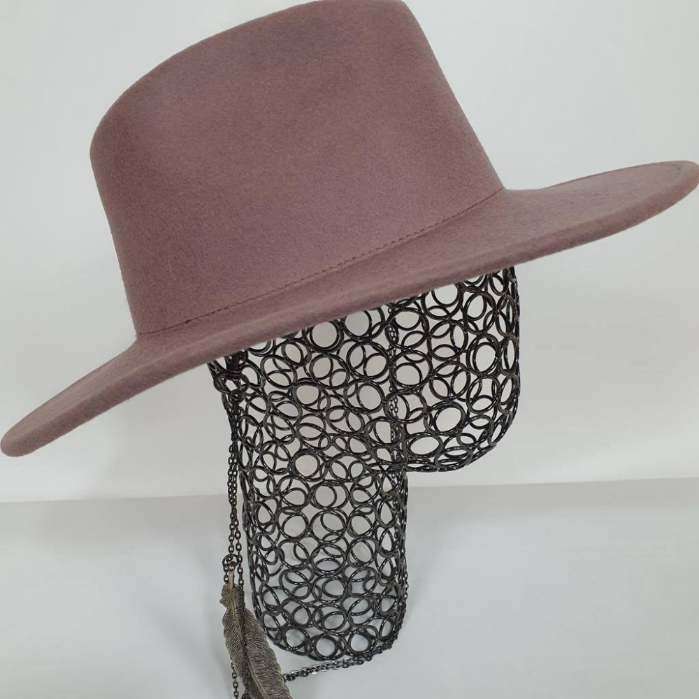 Шляпа женская с широкими полями и пером | Cardinal & Margo