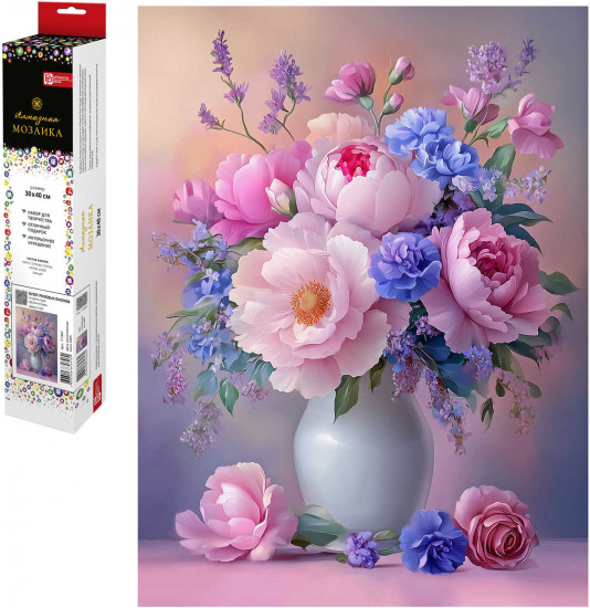 Алмазная мозаика «Букет в лиловых тонах»