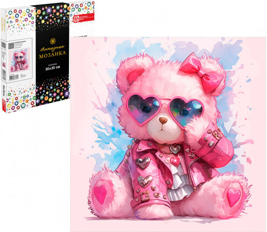 Алмазная мозаика «Розовый мишка»