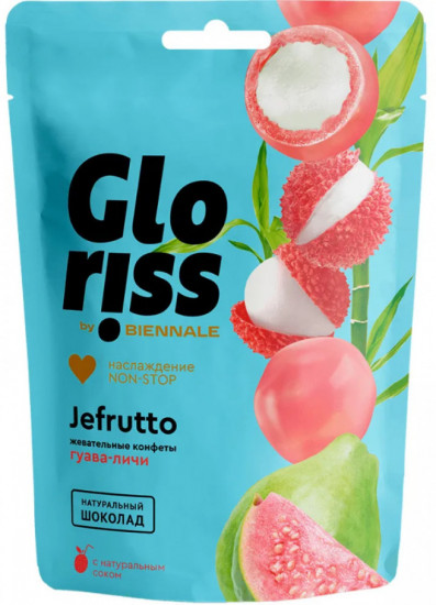 Жевательные конфеты со вкусом гуавы и личи «Gloriss Jefrutto»