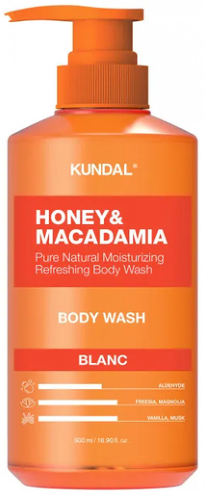 Гель для душа «Honey & Macadamia Body Wash Blanc» | Kundal