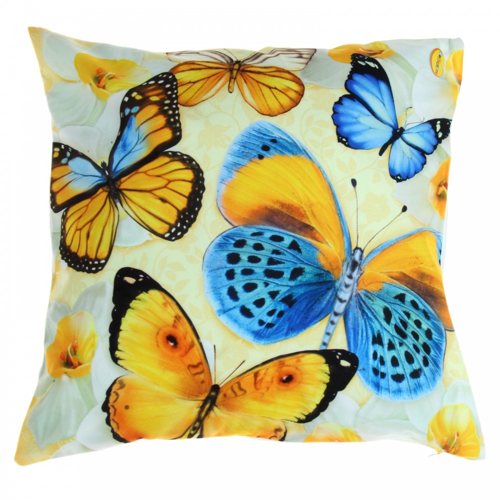 Наволочка декоративная «Бабочки» (40х40 см, велюр) | Collorista