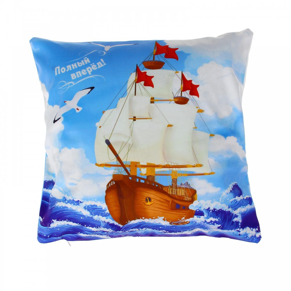 Наволочка декоративная «Полный вперед!» (40х40 см, велюр, полиэстр) | Collorista