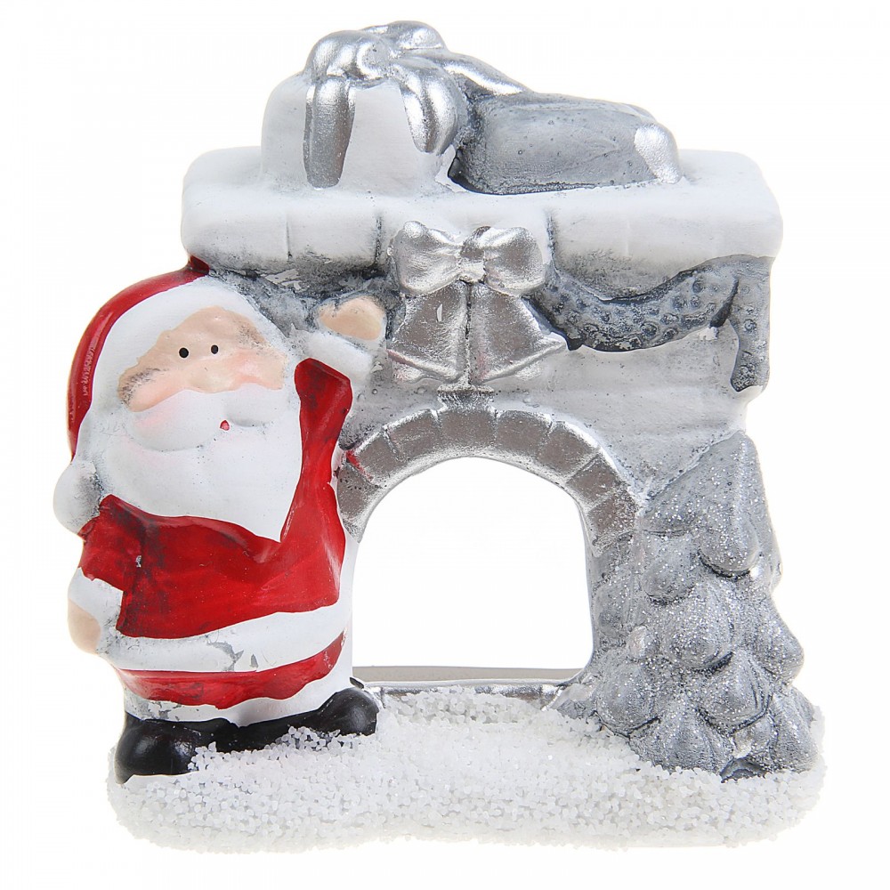 Подсвечник «Камин с Дедушкой Морозом»