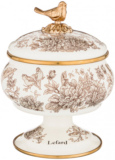 Сахарница эмалированная на ножке «Винтаж. Птичка»