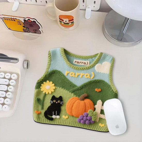 Фигурный коврик для компьютерной мышки «Вязаный жилет»