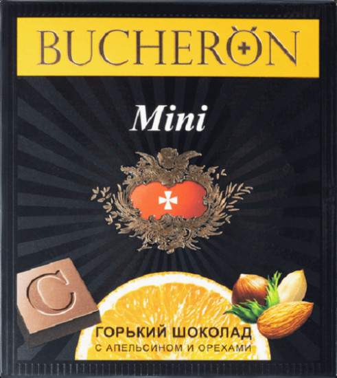 Шоколад темный с апельсином и орехами «Mini»