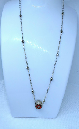 Цепочка ручной работы с подвеской с кристаллами