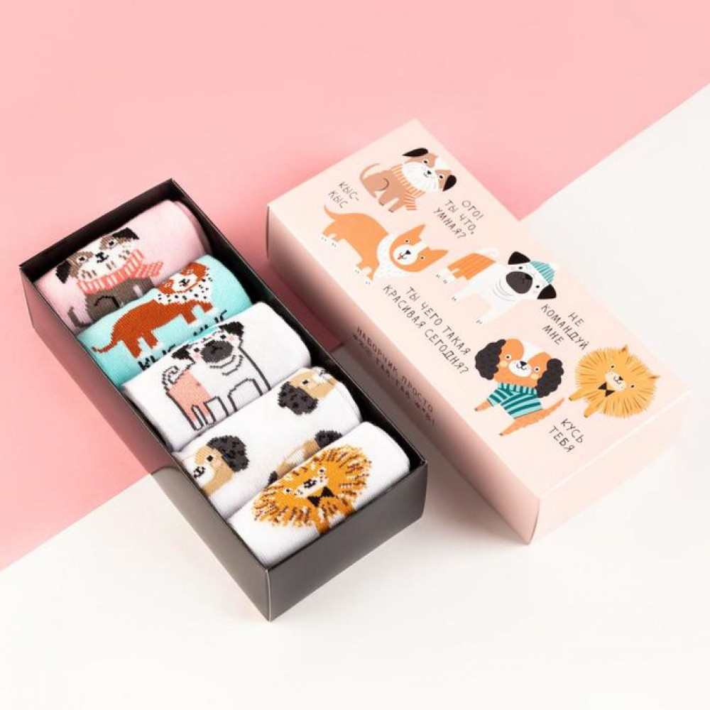 Набор носков женских «Гав-гав» | KAFTAN