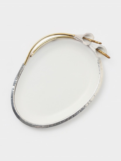 Блюдо сервировочное овальное «Белые каллы»