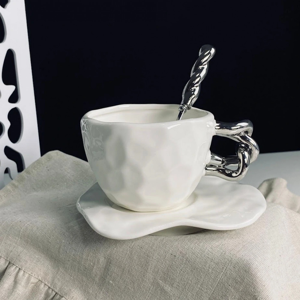 Чашка с блюдцем и ложкой | Lenardi