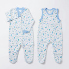 экрю/голубой