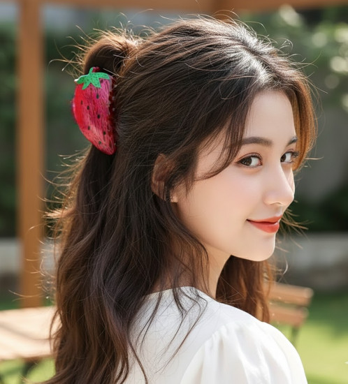 Заколка-краб для волос «Клубника»