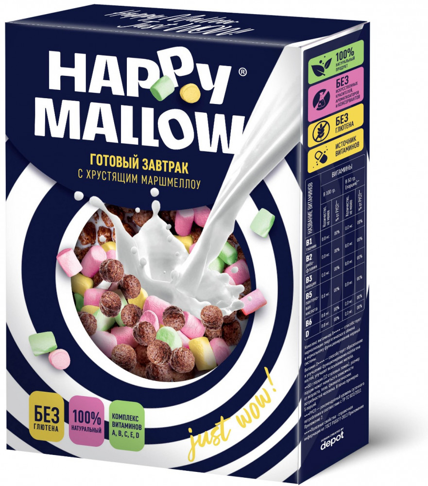 Сухой завтрак с хрустящим маршмеллоу | Happy Mallow