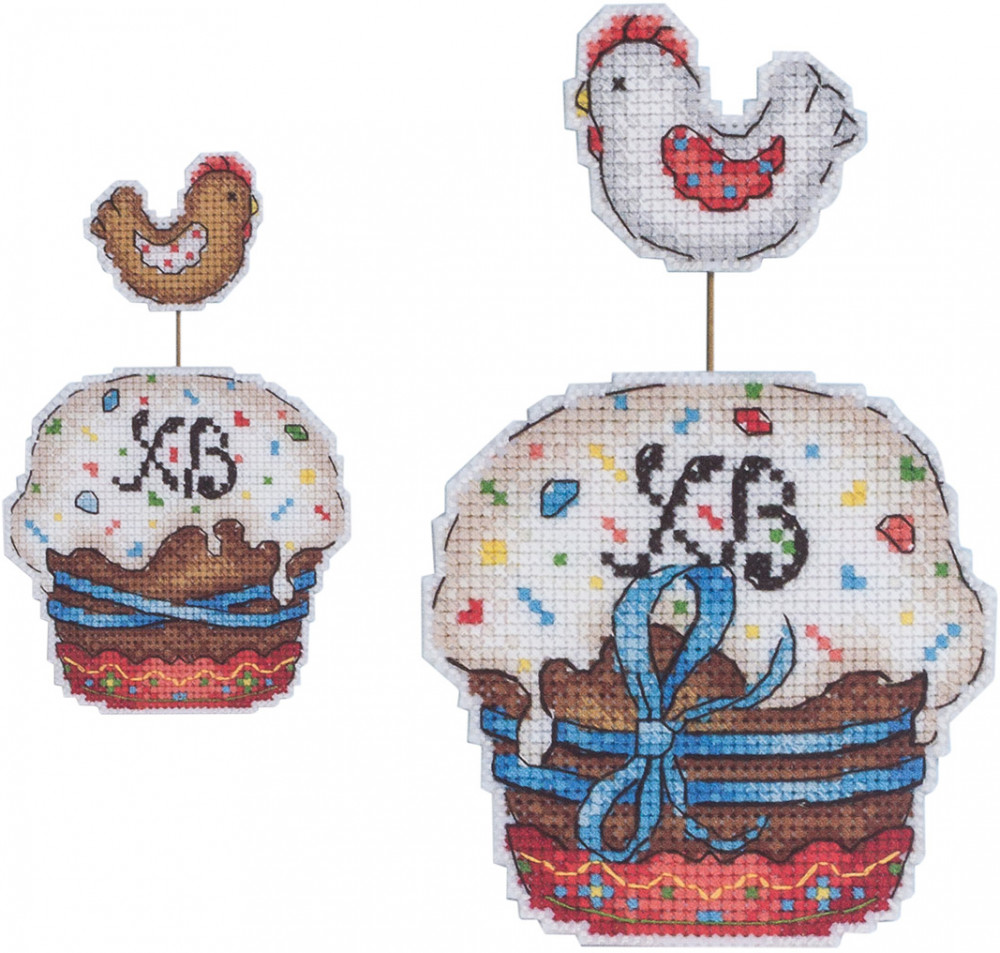 Набор для вышивания на пластиковой канве «Пасхальный кулич» | Жар-птица