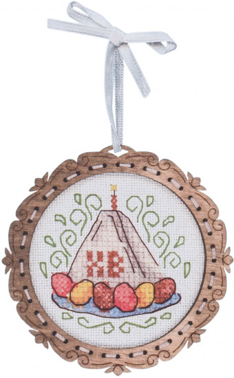Набор для вышивания на деревянной основе «Творожная пасха»