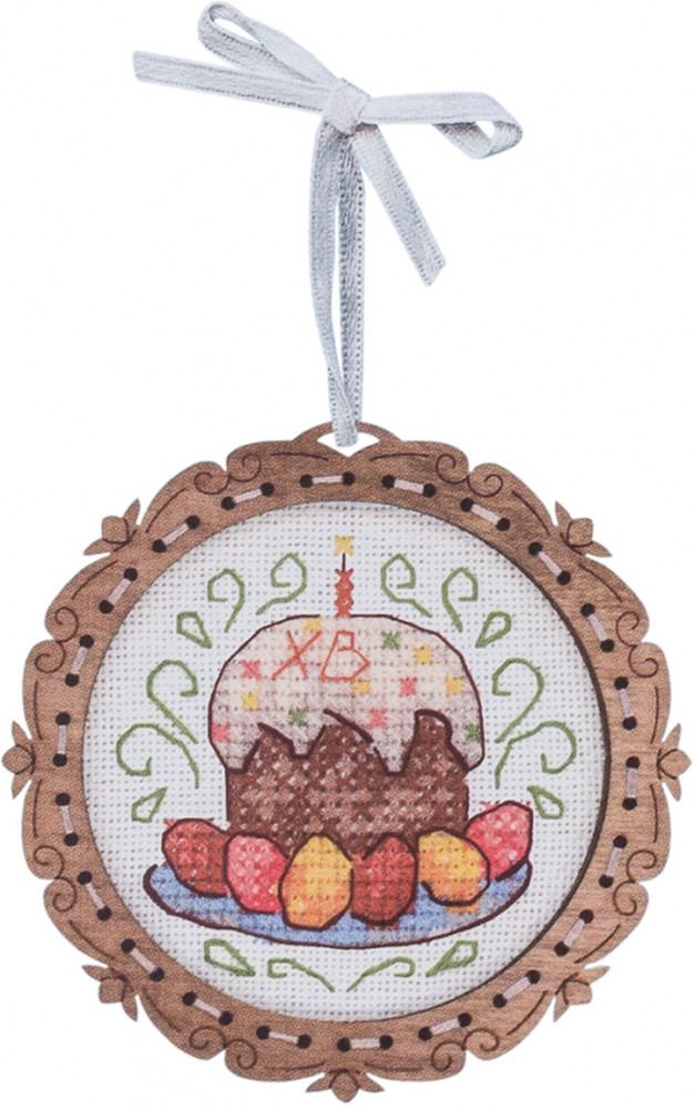 Набор для вышивания на деревянной основе «Кулич пасхальный» | Миниатюра | Щепка