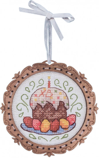 Набор для вышивания на деревянной основе «Кулич пасхальный»
