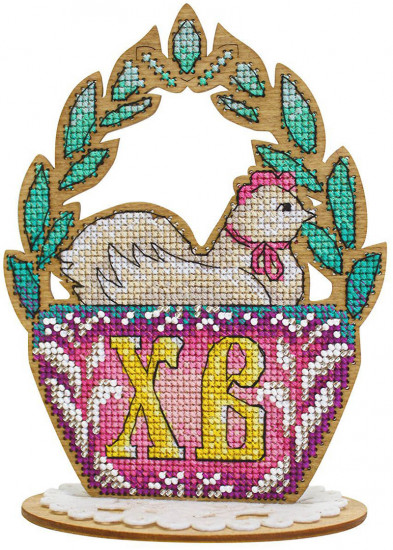 Набор для вышивания на деревянной основе «Пасхальная наседка»