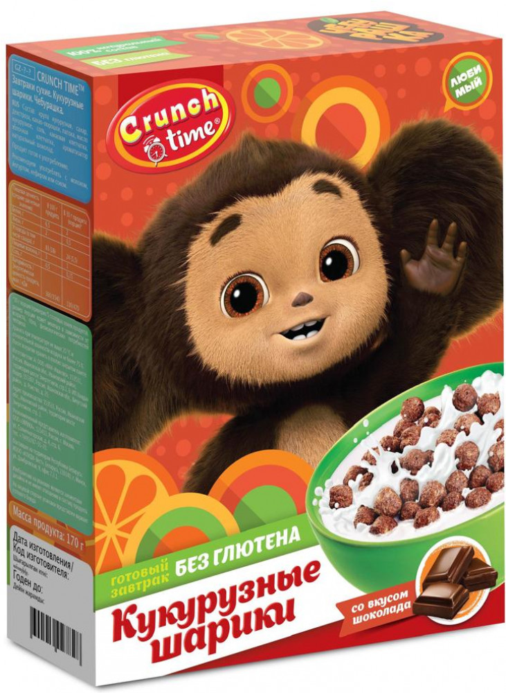 Сухой завтрак co вкусом шоколада «Чебурашка» | Crunch Time