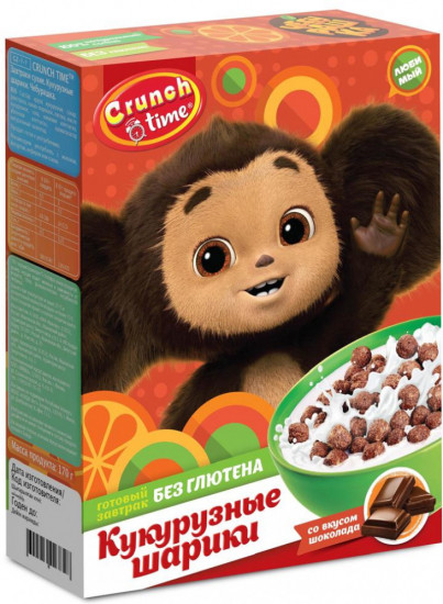 Сухой завтрак co вкусом шоколада «Чебурашка»