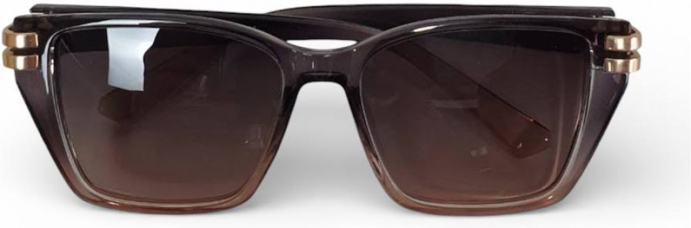 Очки KOREA, цвет линз - коричневый, цвет оправы - коричневый, UV400, Polarized, роговая оправа, золотые вставки | Korea