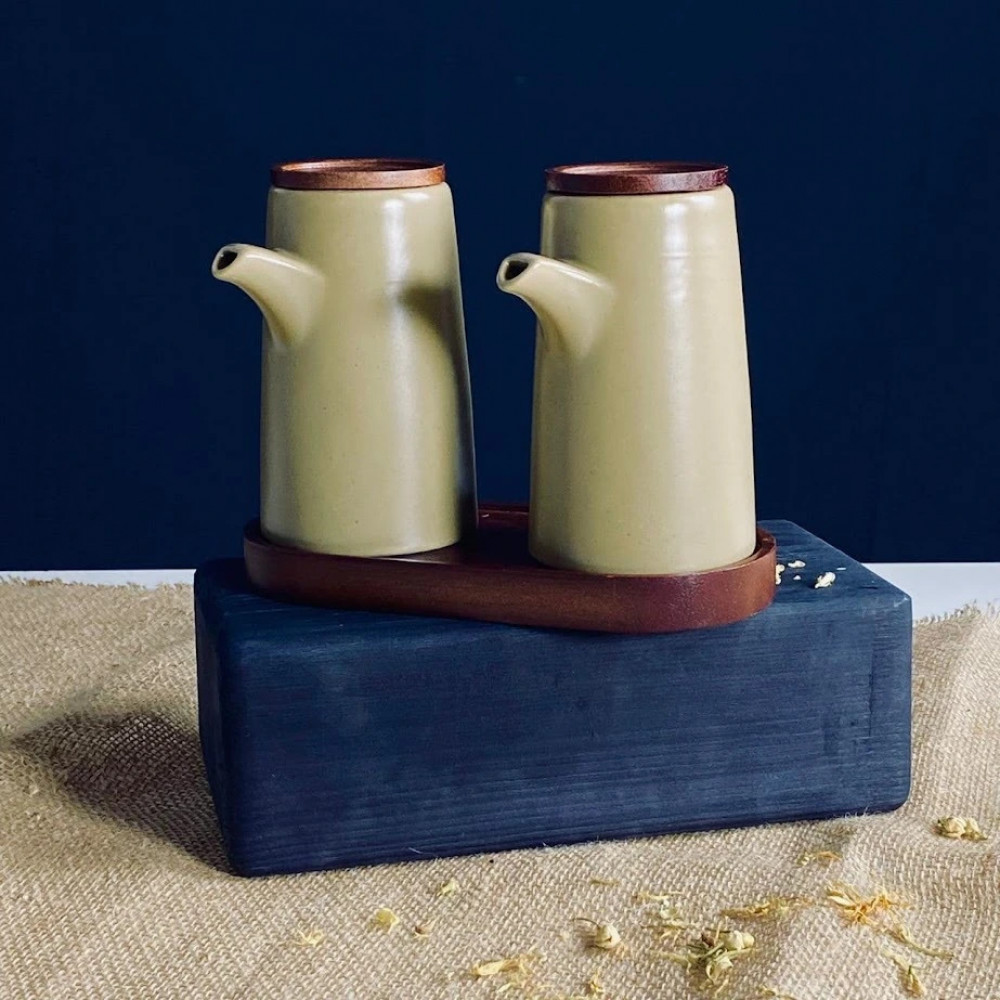 Набор бутылок для масла и уксуса на подставке «Tropical» | Tropical | Lenardi