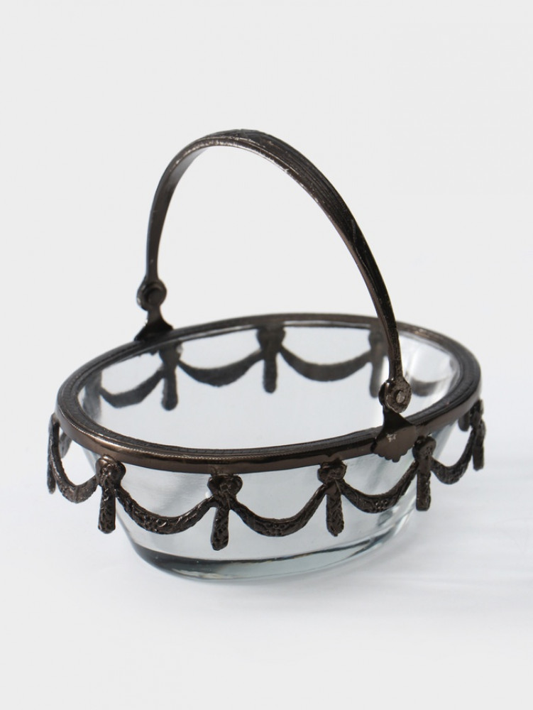 Стеклянная ваза с ручкой «Богемия»