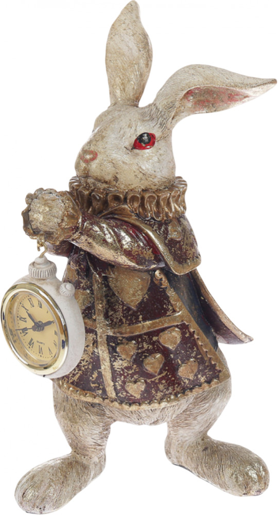 Фигурка-часы настольные «Белый кролик в камзоле»