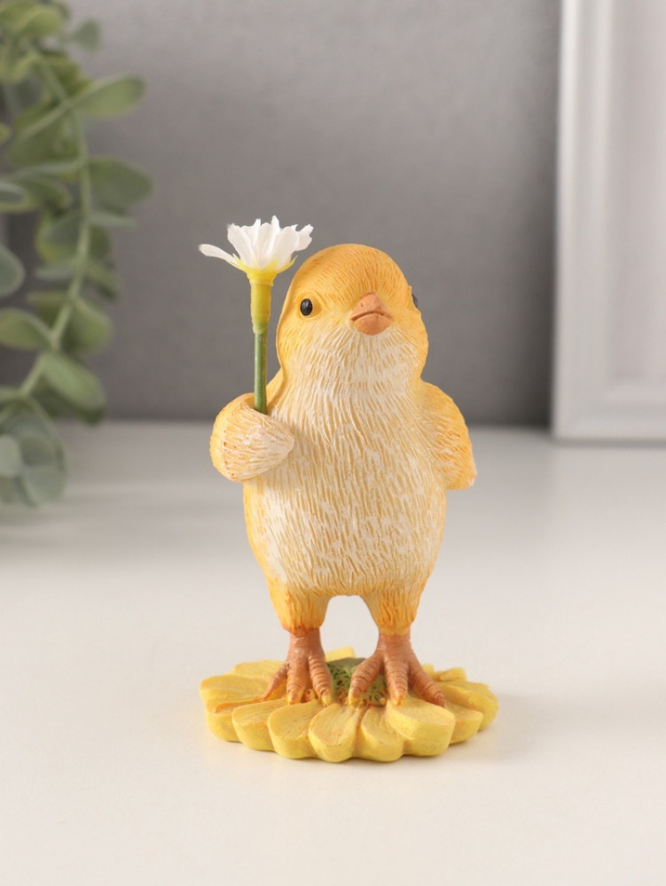 Фигурка «Цыплёнок с ромашкой»