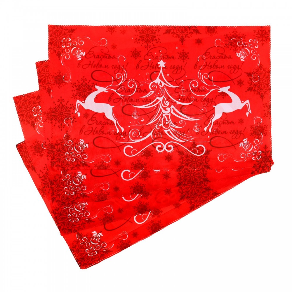 Набор салфеток «Счастья в Новом году!» (30х30 см), 4 шт | Collorista
