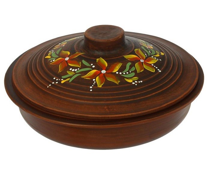 Сковородка красная 1 л, рисованная, рисунок в ассортименте