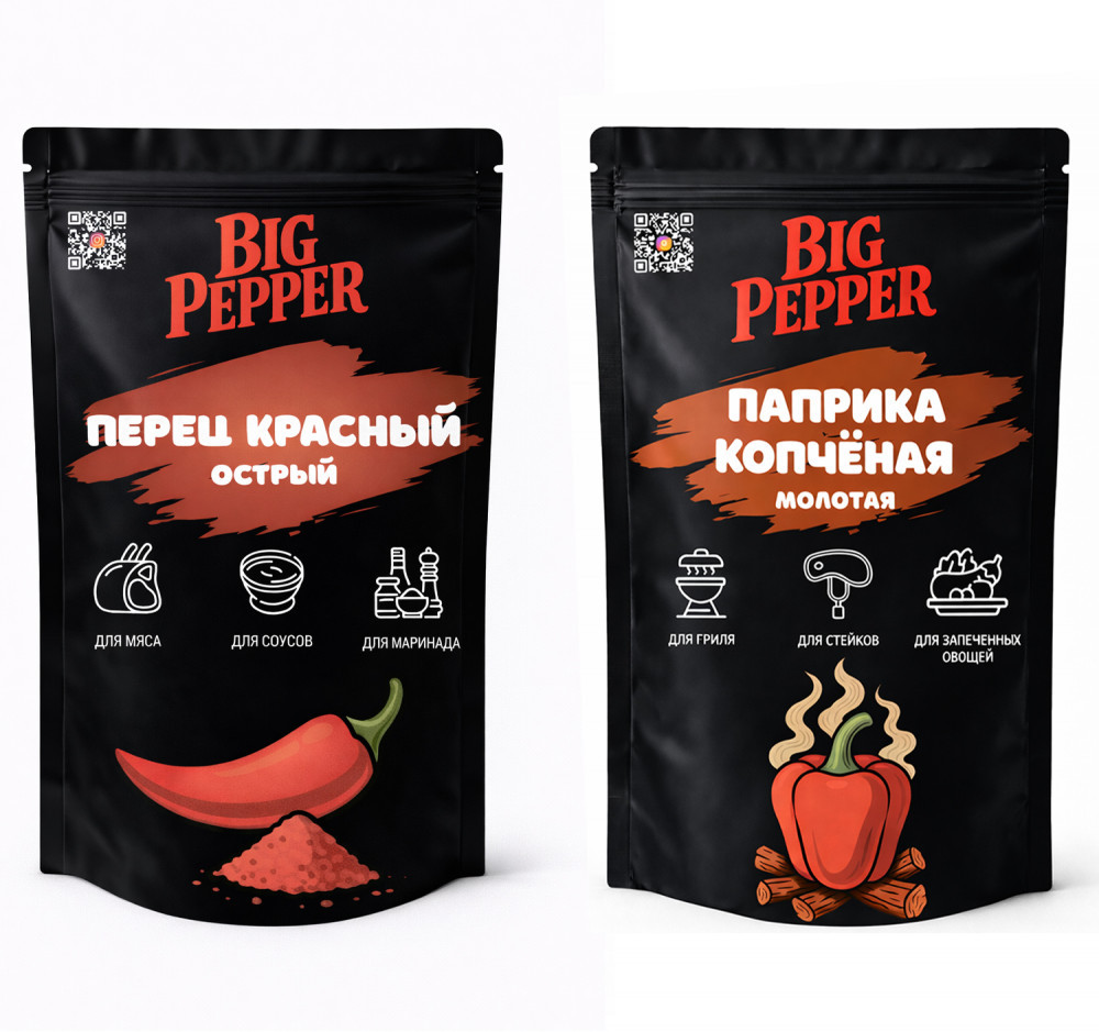 Набор приправ «Паприка копчёная молотая и перец красный острый молотый» | Big Pepper