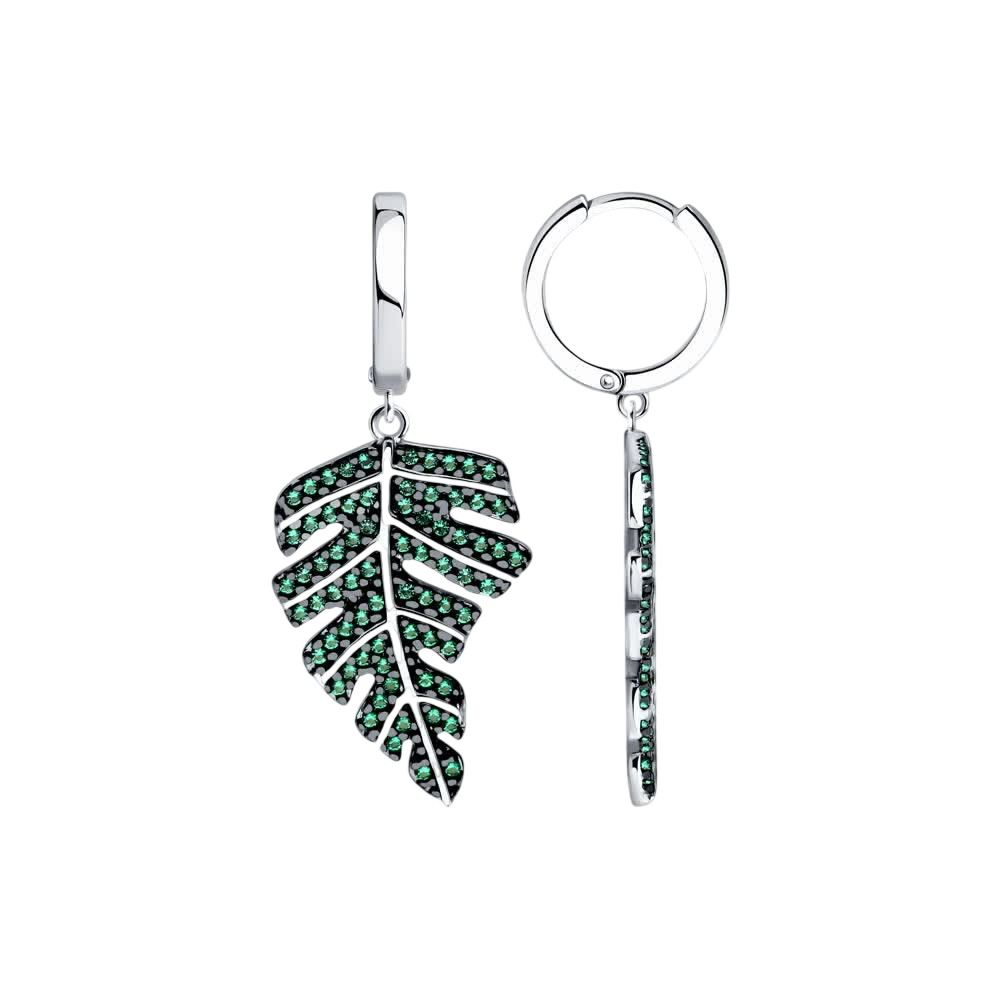 Серьги из серебра с фианитами | SOKOLOV