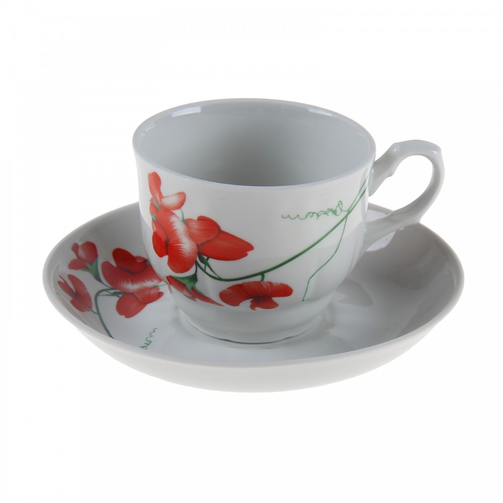 Чайная пара «Рубин» | Посуда фарфоровая Рубин | Добруш