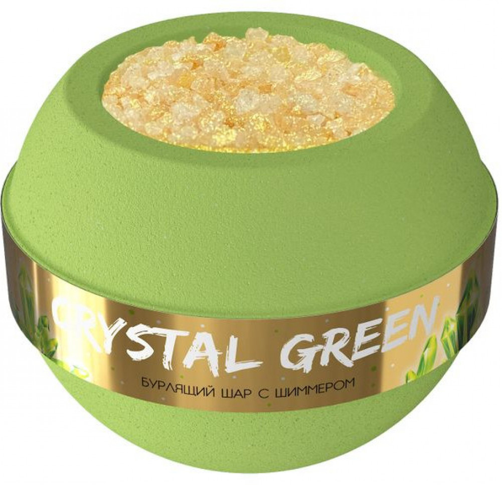 Бурлящий шар для ванной с шиммером «Crystal Green» | Fabrik Cosmetology