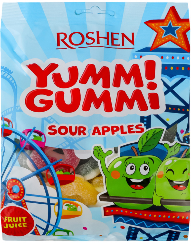 Мармелад жевательный «Sour Apples» | Yummi Gummi | Roshen