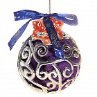 Полотенце сувенирное в новогоднем серебряном шаре (30х30 см)