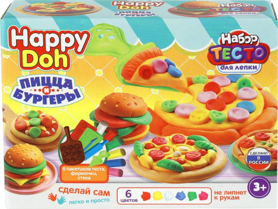 Набор с тестом для лепки «Бургер и пицца»
