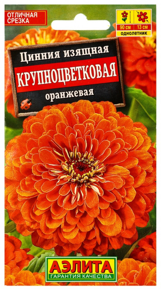 Семена циннии «Оранжевая крупноцветковая» | Аэлита