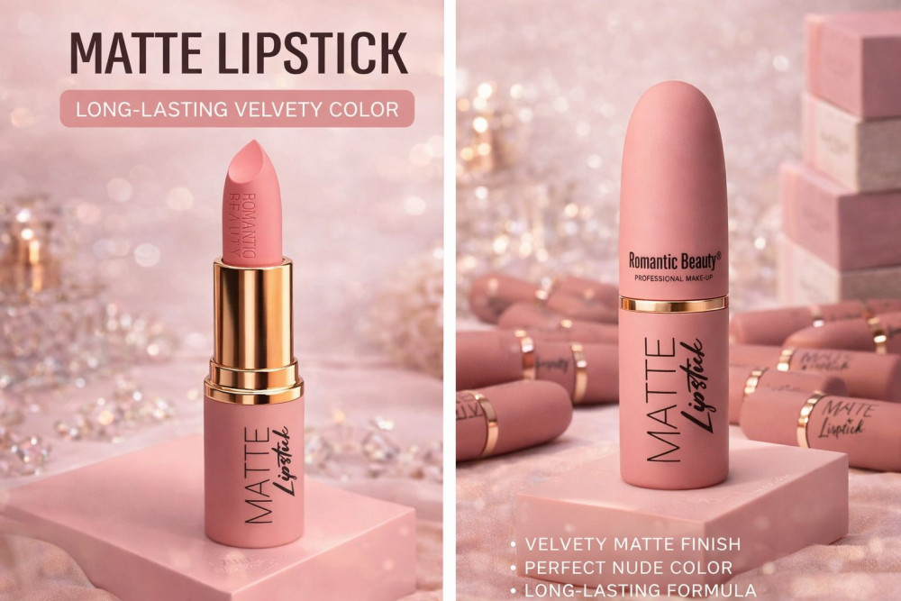 Помада для губ «Matte Lipstick» тон Soft Nude Pink | Romantic Beauty