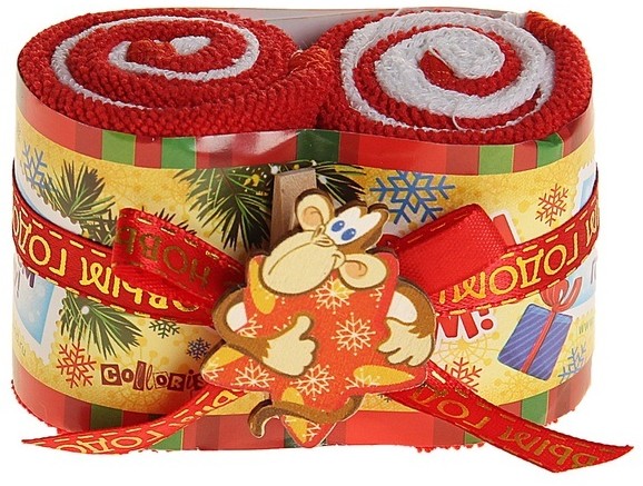 Полотенце сувенирное «Счастья в Новом году!» (20х20 см), 2 шт; (15х15 см), 2 шт | Collorista