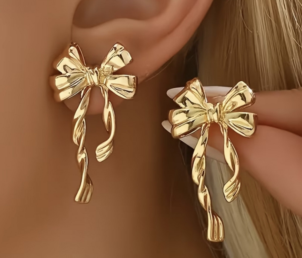 Серьги «Золотой бант»