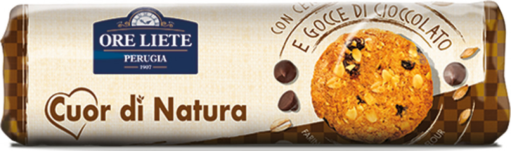 Печенье злаковое с кусочками шоколада «Chocolate Chips» | Cuor di Natura | Ore Liete