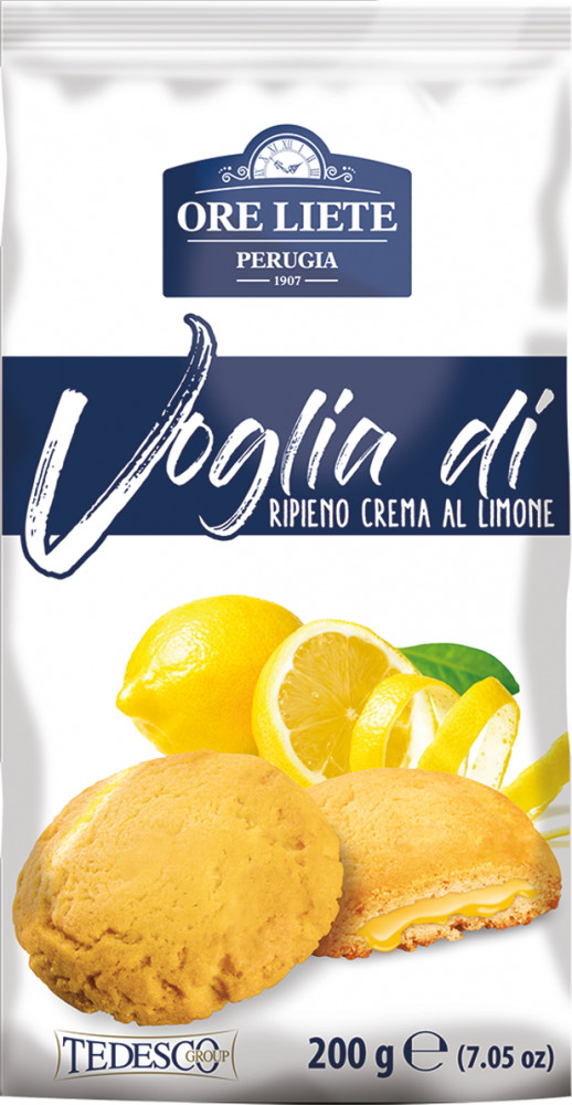 Печенье с кремовой начинкой со вкусом лимона «Ripieno Crema al Limone» | Voglia di | Ore Liete