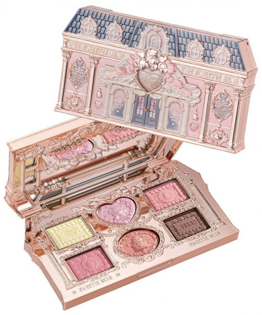 Тени прессованные «The Sweetie Bear», оттенок 02 Strawberry Milk—Strawberry Canélé | Flower Knows