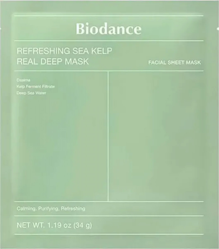Успокаивающая гидрогелевая маска с водорослями «Refreshing Sea Kelp Real Deep Mask» | Biodance