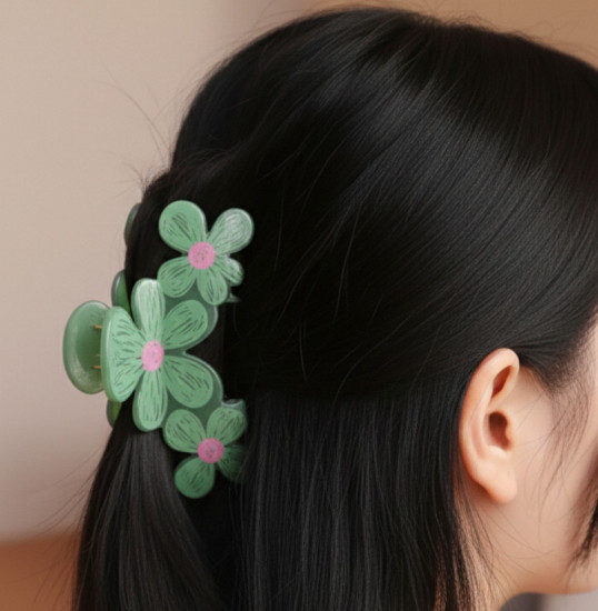 Заколка-краб для волос «Летние цветы»