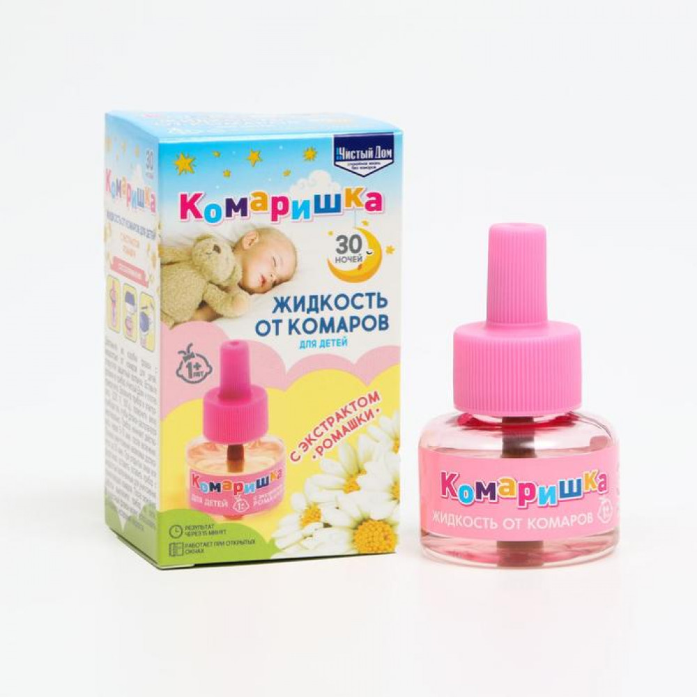 Дополнительный флакон-жидкость от комаров для детей «30 ночей» | Чистый дом