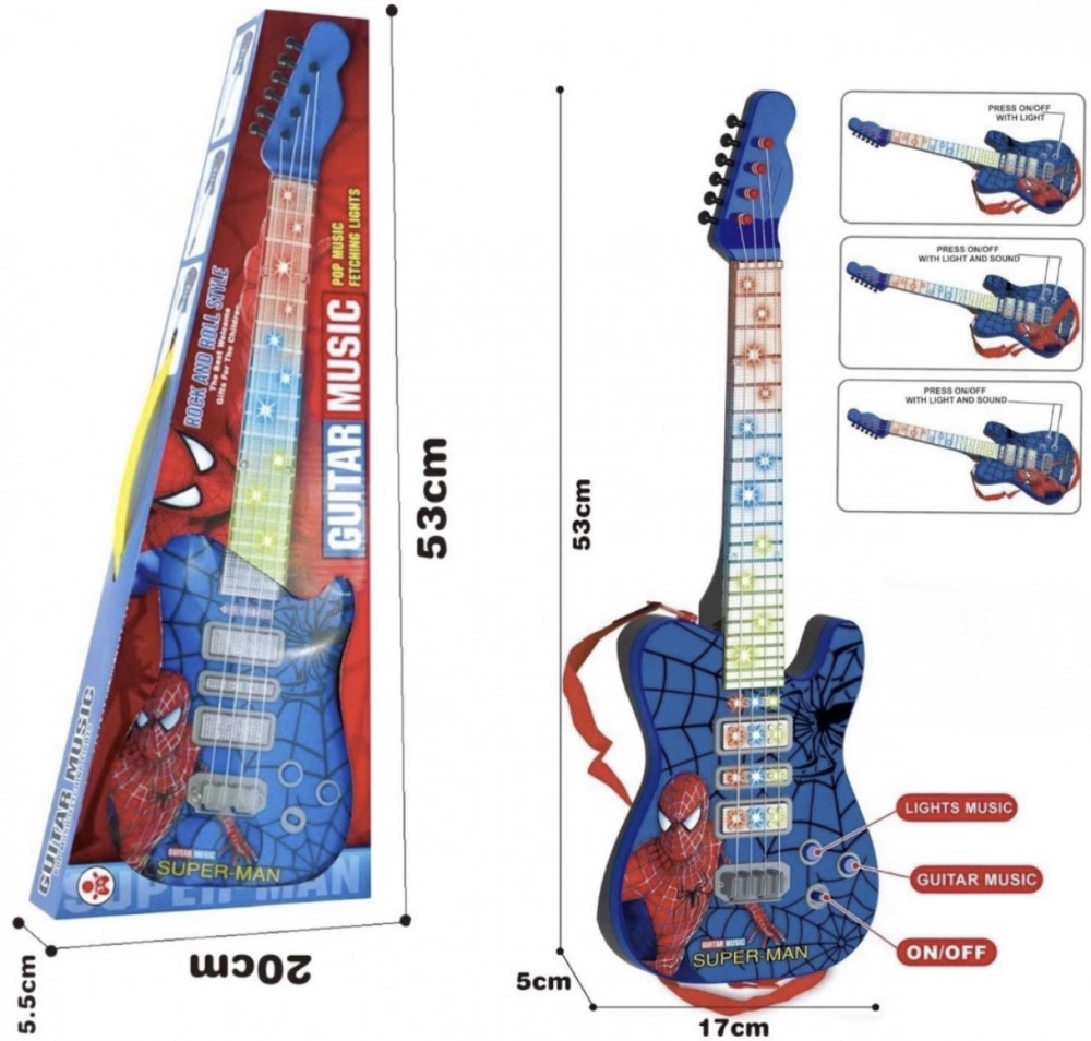 Музыкальная гитара «Человек-паук»